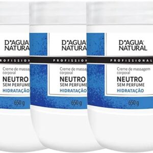 Kit 3 Unidades Creme Massagem Neutro e Vegano D’Agua Natural – 650g
