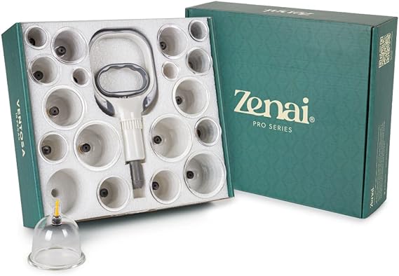 Kit Ventosa Com 18 Copos e Bomba de Alta Sucção Ventosaterapia Massoterapia – Zenai - Imagem 2